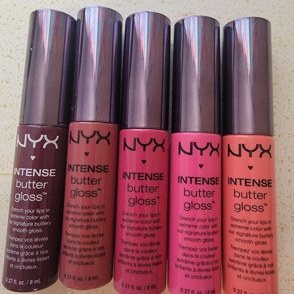 SWATCHED Set of 5 NYX Intense Butter Gloss - Picture 2 of 7